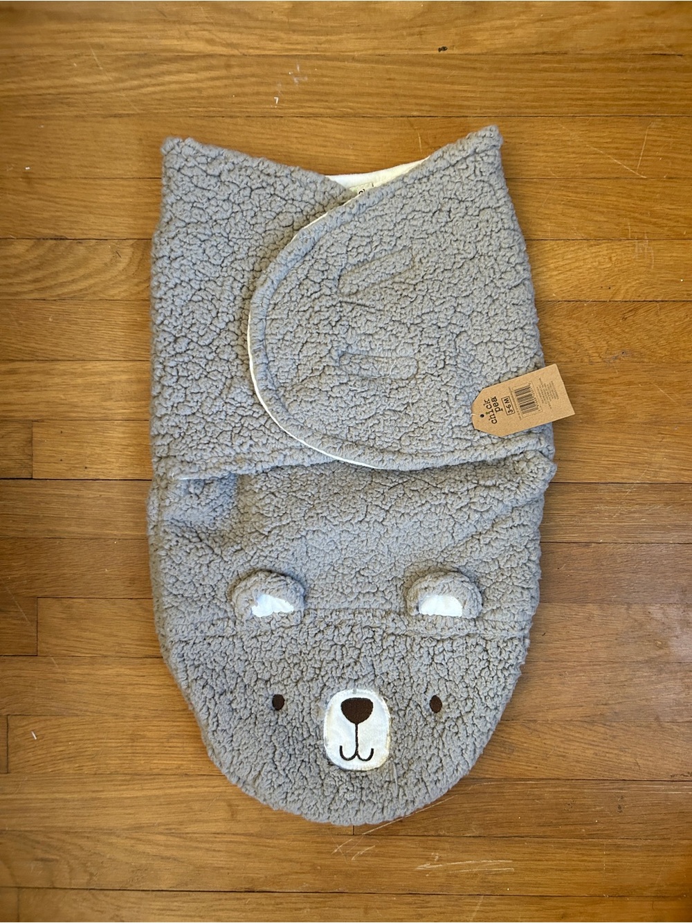 chick pea Gray Bear Sherpa Diaper Cover